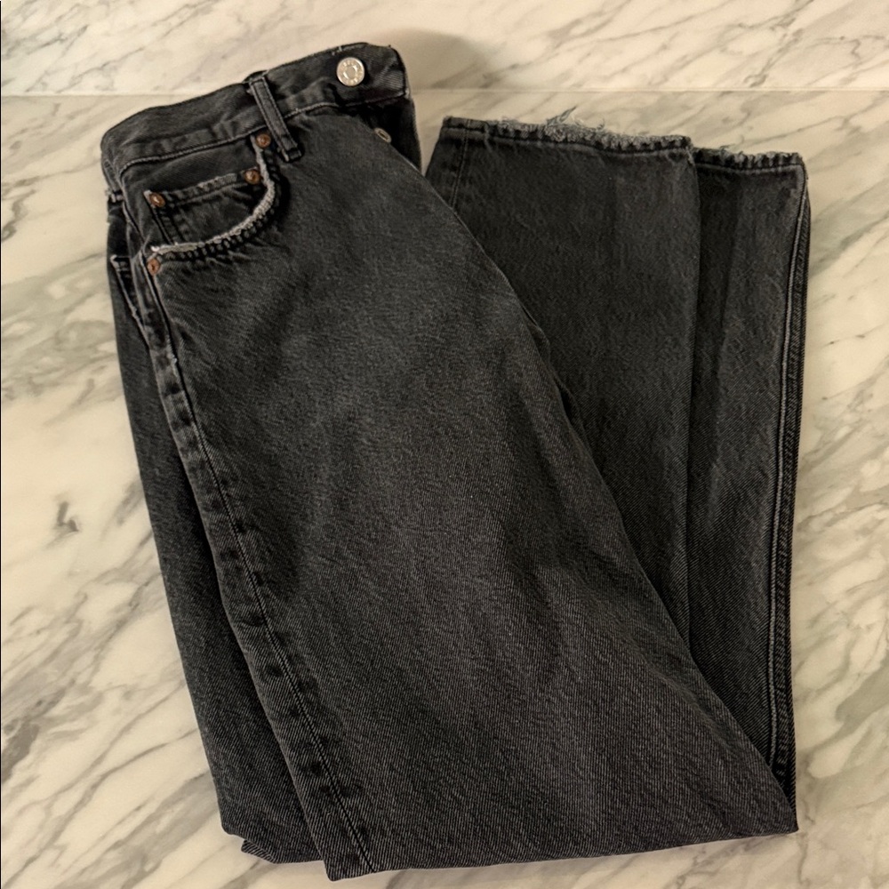 Agolde Black Straight Leg Jeans